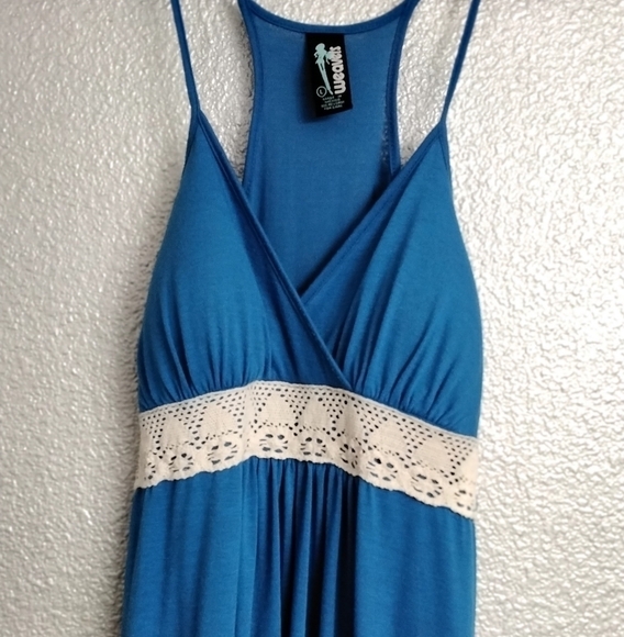 Weavers Women's Turquoise Halter Maxi Dress  Size L - Picture 2 of 4